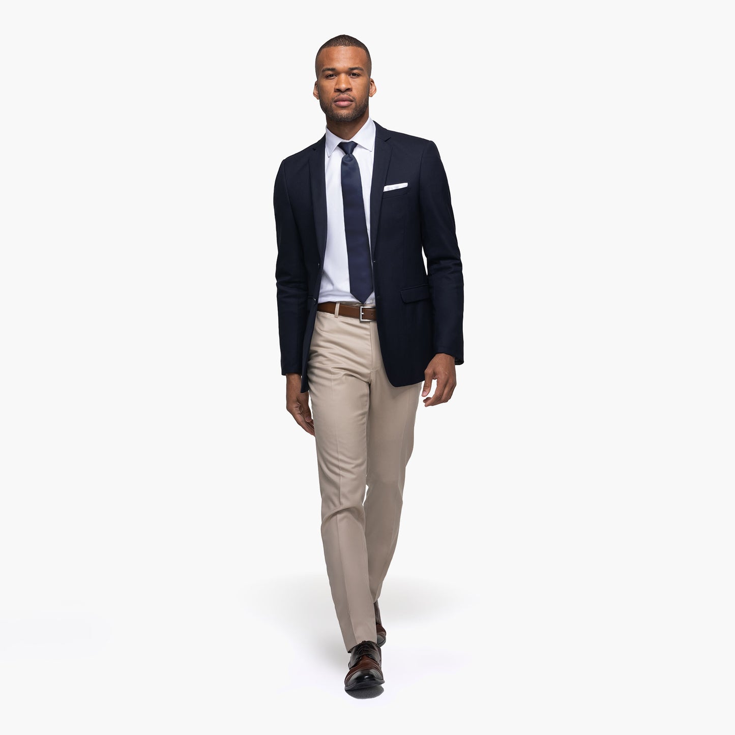 Modern Navy Single-Breasted Blazer