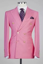 Pink Double Breasted Suit