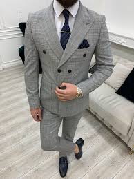 Grey Double Breasted Suit