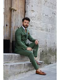 Formal Green Double Brace Suit