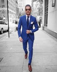 Formal Cotton Blue Suit