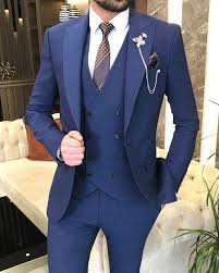 Formal Cotton Blue Suit