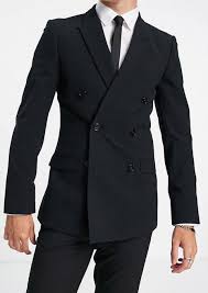 Black Double Braces Suit for Men