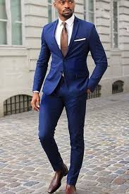 Formal Cotton Blue Suit
